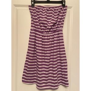 Purple striped strapless dress from Old Navy